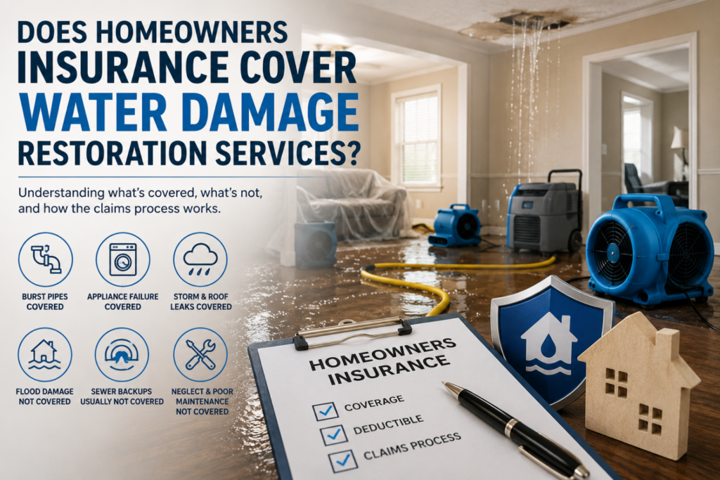 Homeowners insurance water damage restoration services