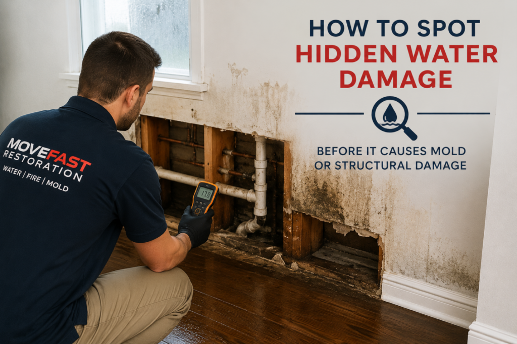 Hidden water damage inspection for mold prevention