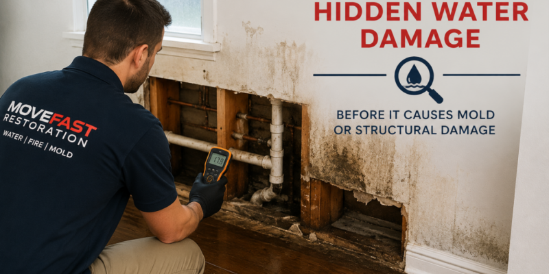 Hidden water damage inspection for mold prevention
